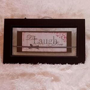 LIVE LAUGH LOVE Picture in Frame NWT